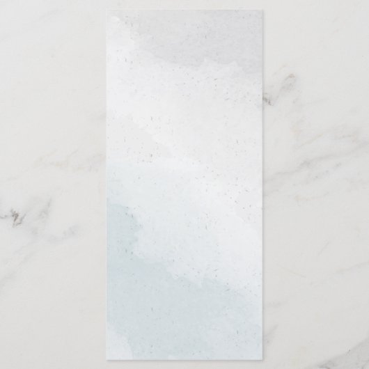 Weiß staubblaue Blume Menükarte (Rückseite)