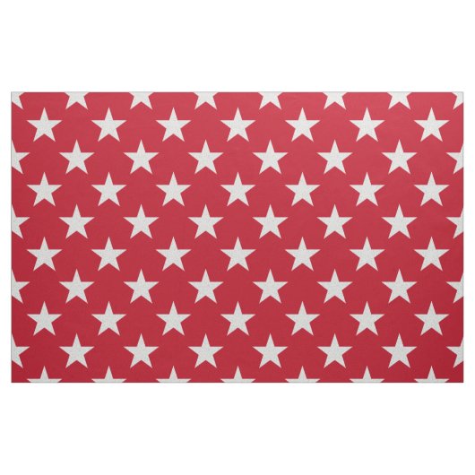 Weiß-Sterne auf rotem Hintergrund-Gewebe Stoff (Fat Quarter (45,7 x 55,9 cm))
