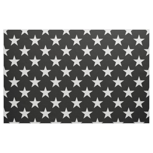 Weiß-Sterne auf schwarzem Hintergrund-Gewebe Stoff (Fat Quarter (45,7 x 55,9 cm))
