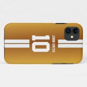 Weiß Stripes Fußball-Jersey goldenen iPhone 5 Case-Mate iPhone Hülle (Rückseite (Horizontal))