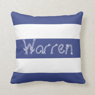 Weiß Stripes Ihr Namenskissen-Wurfs-Kissen Kissen