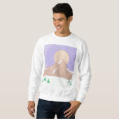 Weiß Sweatshirt mit Bergszene (Vorne ganz)