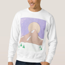 Weiß Sweatshirt mit Bergszene