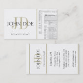 Weiß/TAN des Steuer-Buchhalter-Monogramm-1040 Visitenkarte (Vorne/Hinten)