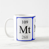Weiß-Tasse des Elements 109 - Meitnerium Kaffeetasse (Links)