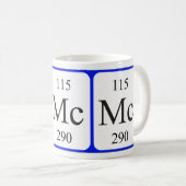 Weiß-Tasse des Elements 115 - Moscovium Kaffeetasse (VorderseiteRechts)