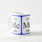 Weiß-Tasse des Elements 115 - Moscovium Kaffeetasse (Vorderseite Links)
