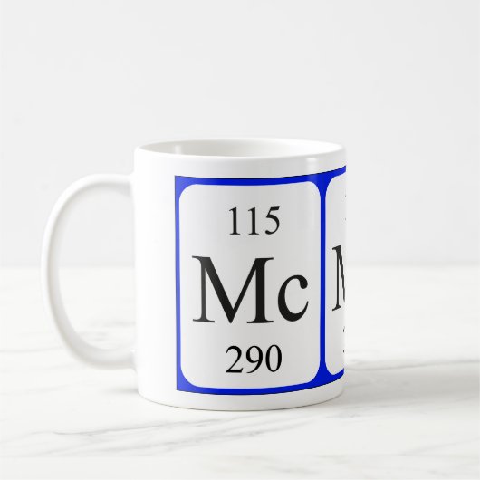 Weiß-Tasse des Elements 115 - Moscovium Kaffeetasse (Links)