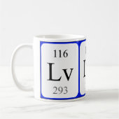 Weiß-Tasse des Elements 116 - Livermorium Kaffeetasse (Links)