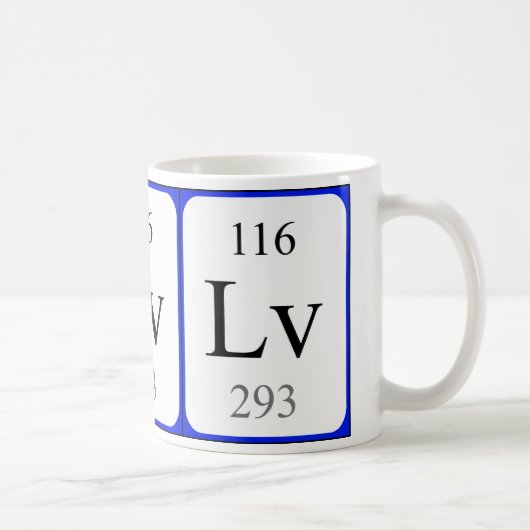 Weiß-Tasse des Elements 116 - Livermorium Kaffeetasse (Rechts)