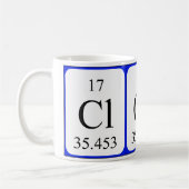 Weiß-Tasse des Elements 17 - Chlor Kaffeetasse (Links)