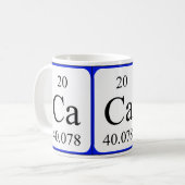 Weiß-Tasse des Elements 20 - Kalzium Kaffeetasse (Vorderseite Links)