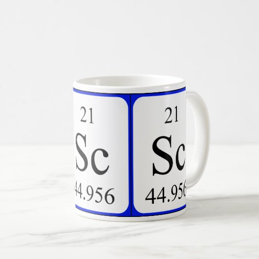 Weiß-Tasse des Elements 21 - Scandium Kaffeetasse (VorderseiteRechts)