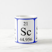 Weiß-Tasse des Elements 21 - Scandium Kaffeetasse (Mittel)