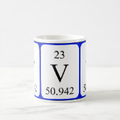 Weiß-Tasse des Elements 23 - Vanadium Kaffeetasse (Mittel)