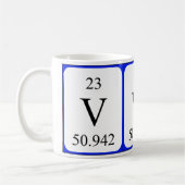 Weiß-Tasse des Elements 23 - Vanadium Kaffeetasse (Links)