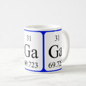 Weiß-Tasse des Elements 31 - Gallium Kaffeetasse (VorderseiteRechts)