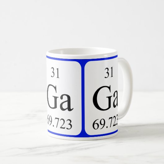 Weiß-Tasse des Elements 31 - Gallium Kaffeetasse (VorderseiteRechts)
