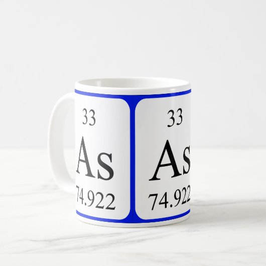 Weiß-Tasse des Elements 33 - Arsen Kaffeetasse (Vorderseite Links)