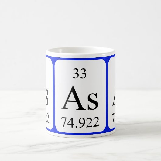 Weiß-Tasse des Elements 33 - Arsen Kaffeetasse (Mittel)