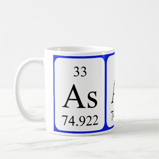 Weiß-Tasse des Elements 33 - Arsen Kaffeetasse (Links)