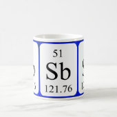 Weiß-Tasse des Elements 51 - Antimon Kaffeetasse (Mittel)
