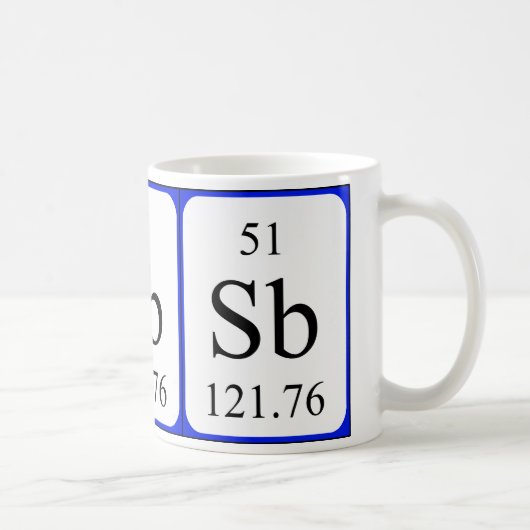 Weiß-Tasse des Elements 51 - Antimon Kaffeetasse (Rechts)