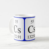 Weiß-Tasse des Elements 55 - Zäsium Kaffeetasse (Vorderseite Links)