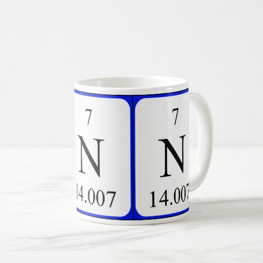 Weiß-Tasse des Elements 7 - Stickstoff Kaffeetasse (VorderseiteRechts)