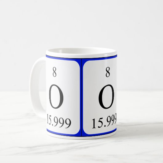 Weiß-Tasse des Elements 8 - Sauerstoff Kaffeetasse (Vorderseite Links)