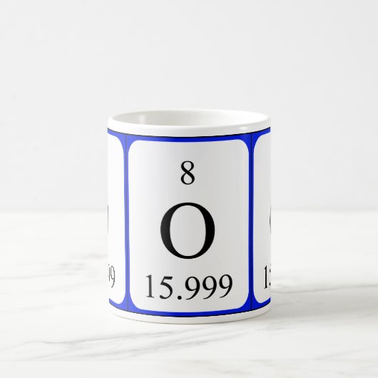 Weiß-Tasse des Elements 8 - Sauerstoff Kaffeetasse (Mittel)