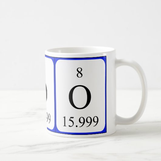 Weiß-Tasse des Elements 8 - Sauerstoff Kaffeetasse (Rechts)