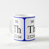 Weiß-Tasse des Elements 90 - Thorium Kaffeetasse (Vorderseite Links)