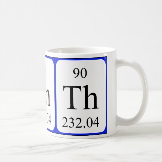 Weiß-Tasse des Elements 90 - Thorium Kaffeetasse (Rechts)