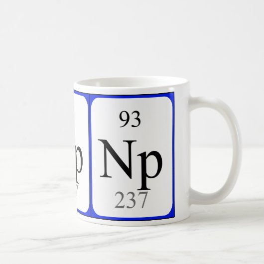 Weiß-Tasse des Elements 93 - Neptunium Kaffeetasse (Rechts)