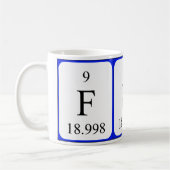 Weiß-Tasse des Elements 9 - Fluor Kaffeetasse (Links)