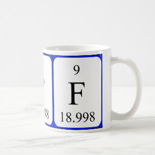 Weiß-Tasse des Elements 9 - Fluor Kaffeetasse