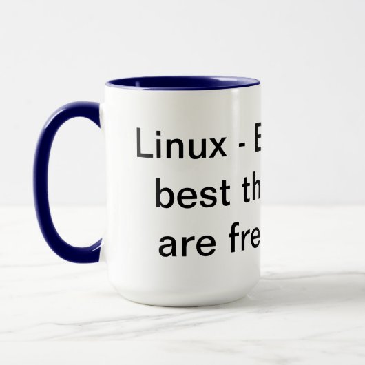 Weiß-Tasse des Linux-Leben-15oz Tasse (Links)