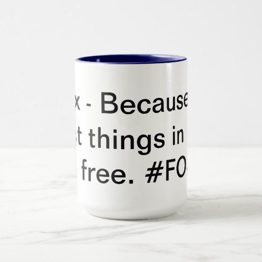 Weiß-Tasse des Linux-Leben-15oz Tasse (Zentrum)