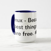 Weiß-Tasse des Linux-Leben-15oz Tasse (Vorderseite Links)