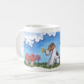 Weiß-Tasse Drahtfox-Frühlings-11oz Kaffeetasse (Vorderseite Links)