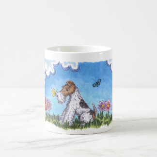 Weiß-Tasse Drahtfox-Frühlings-11oz Kaffeetasse