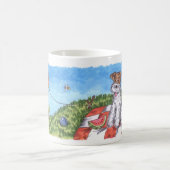 Weiß-Tasse Drahtfox-Sommer-11oz Kaffeetasse (Mittel)