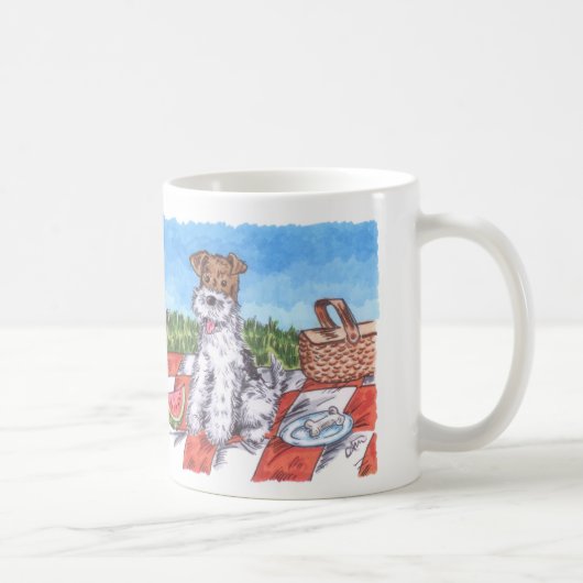 Weiß-Tasse Drahtfox-Sommer-11oz Kaffeetasse (Rechts)