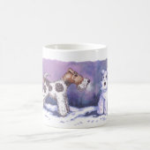 Weiß-Tasse Drahtfox-Winter-11oz Kaffeetasse (Mittel)