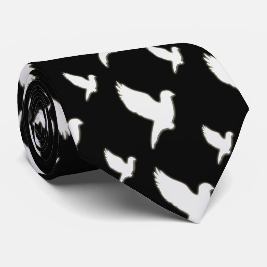 Weiß-Taube Krawatte (Gerollt)