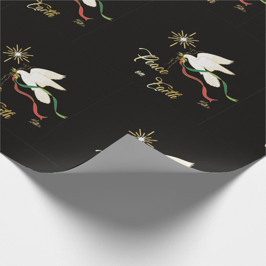 Weiß-Tauben-ausgebreiteter Weltfrieden Geschenkpapier (Ecke)