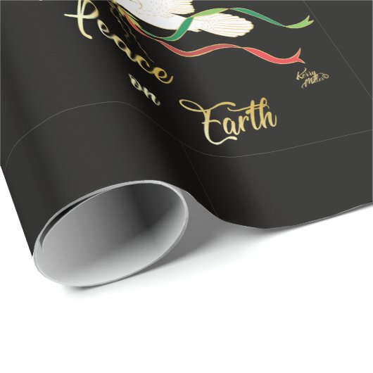 Weiß-Tauben-ausgebreiteter Weltfrieden Geschenkpapier (Rolleneckpunkt)