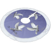 Weiß tauchte auf Singrün-Weihnachtsbaum-Rock Polyester Weihnachtsbaumdecke (Schrägansicht)