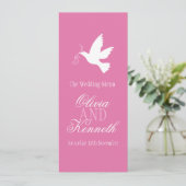 Weiß tauchte rosa u. weißes menükarte (Stehend Vorderseite)